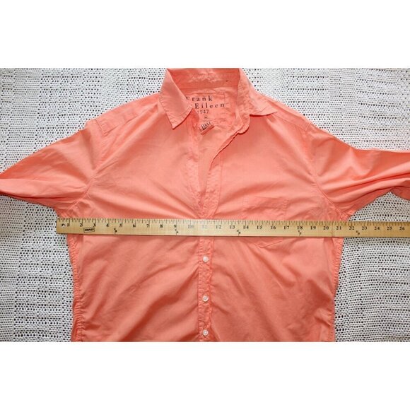 Frank & Eileen Long Sleeve Poplin Shirt Size XS Tangerine Orange Button As is - Picture 3 of 12
